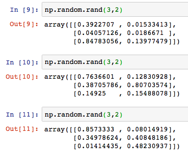 Python numpy np random rand randint 4