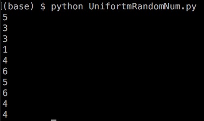Python numpy randint for一様乱数 2